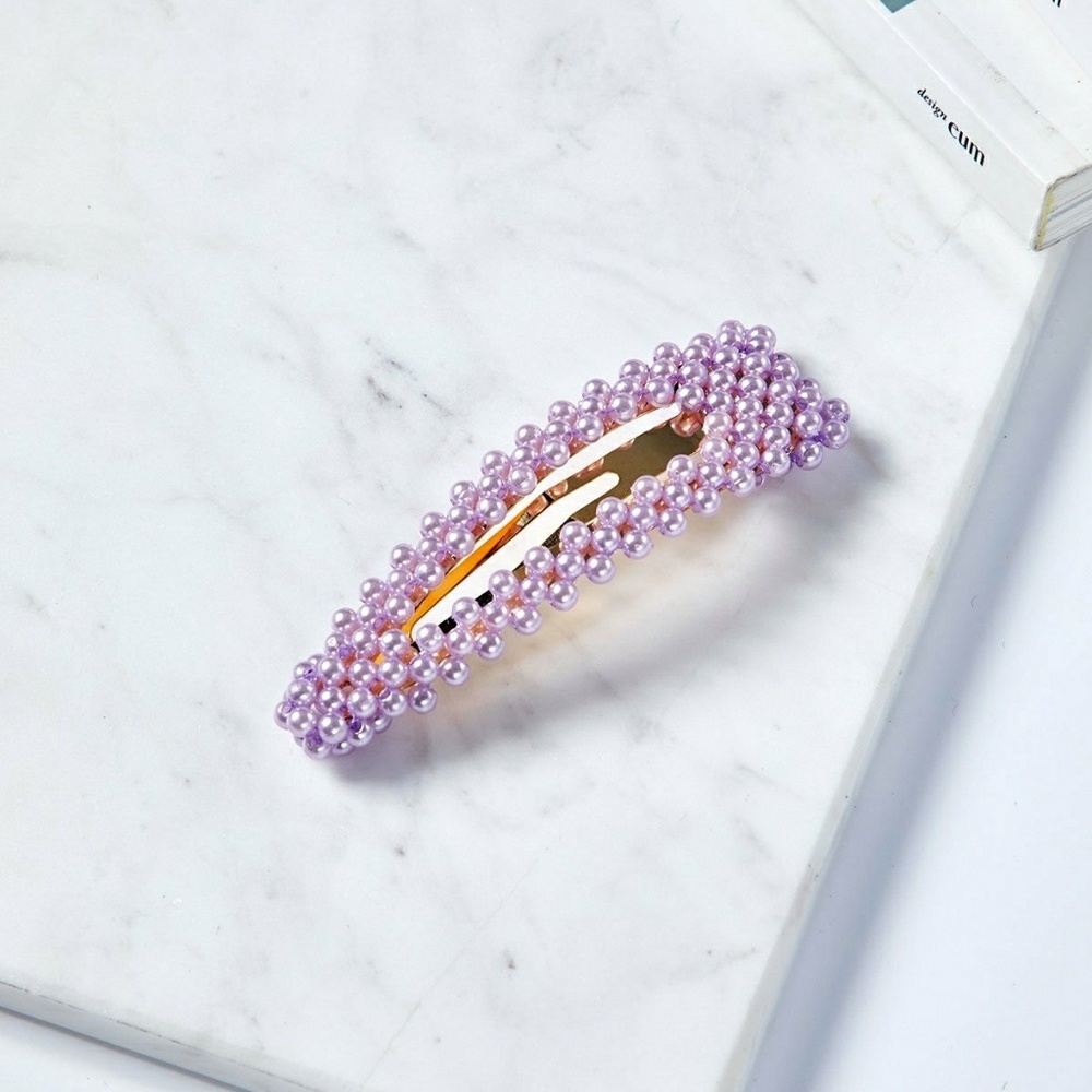 Color Pop Pearl Beaded Hair Clips (Set of 2)